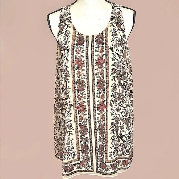 EUC! MAX STUDIO FLOWERED SLEEVELESS BLOUSE - Picture 1 of 11